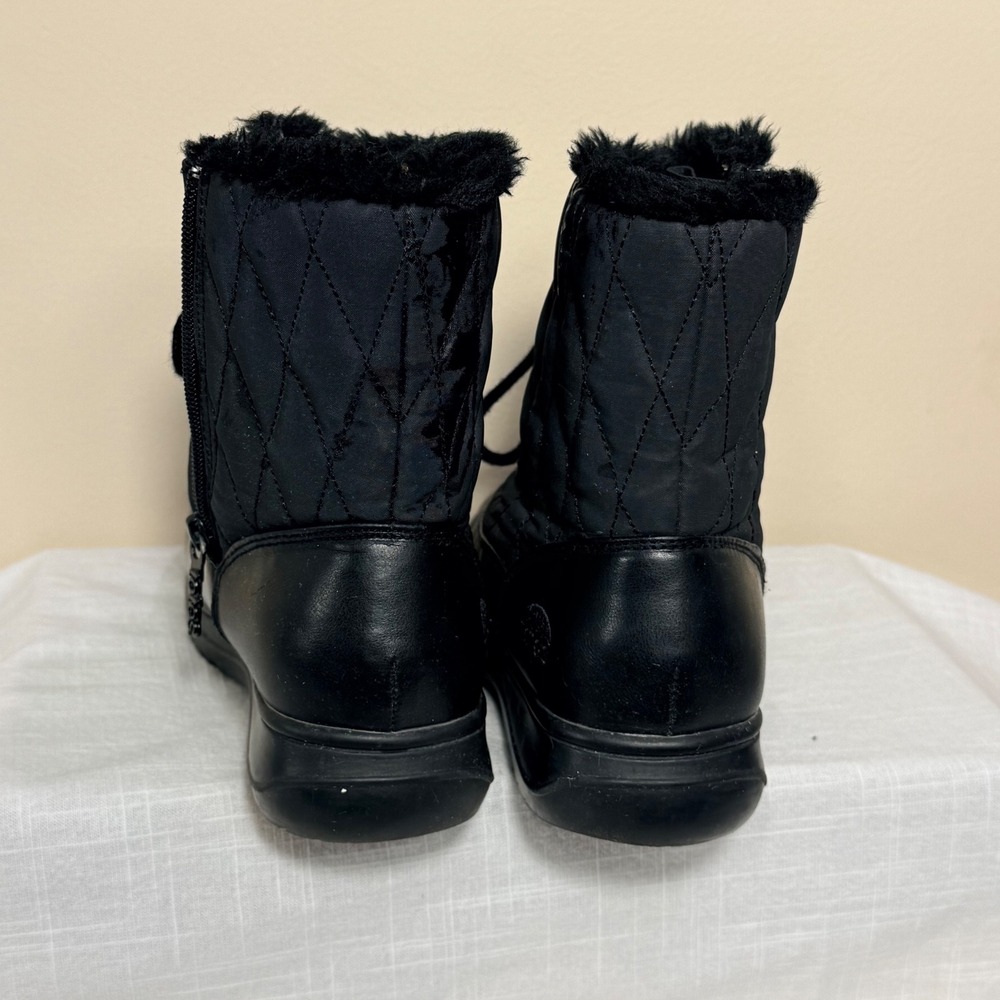Totes Catskill women's Black Quilted Faux‎ Fur Lined Winter Snow Boots Size 7 - Picture 15 of 15